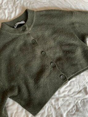 Zara Green Cropped Cardigan